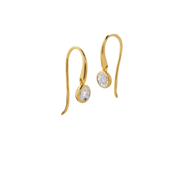 Diamond Drop Hook Earrings