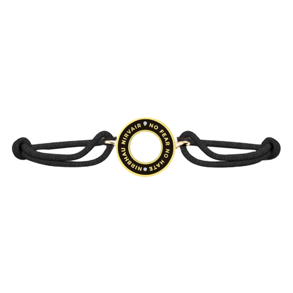 Diamond studded gold Nirbhau Nirvair ring