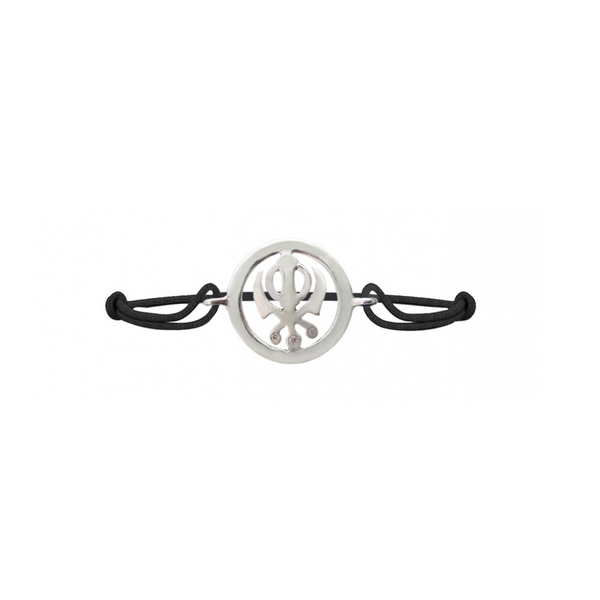 Diamond studded silver Khanda (Big)