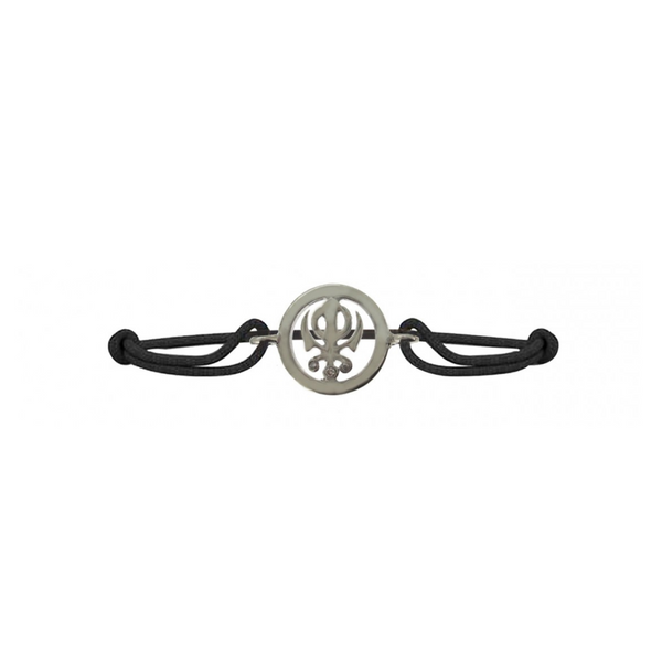 Diamond studded silver Khanda (Small)