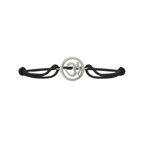 Diamond studded silver Om
