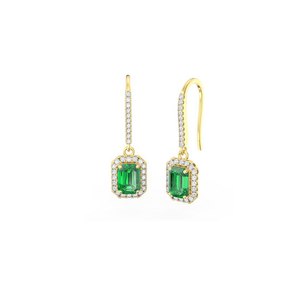 Emerald Hook Earrings
