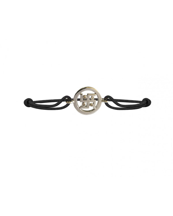 Diamond studded silver Swastik